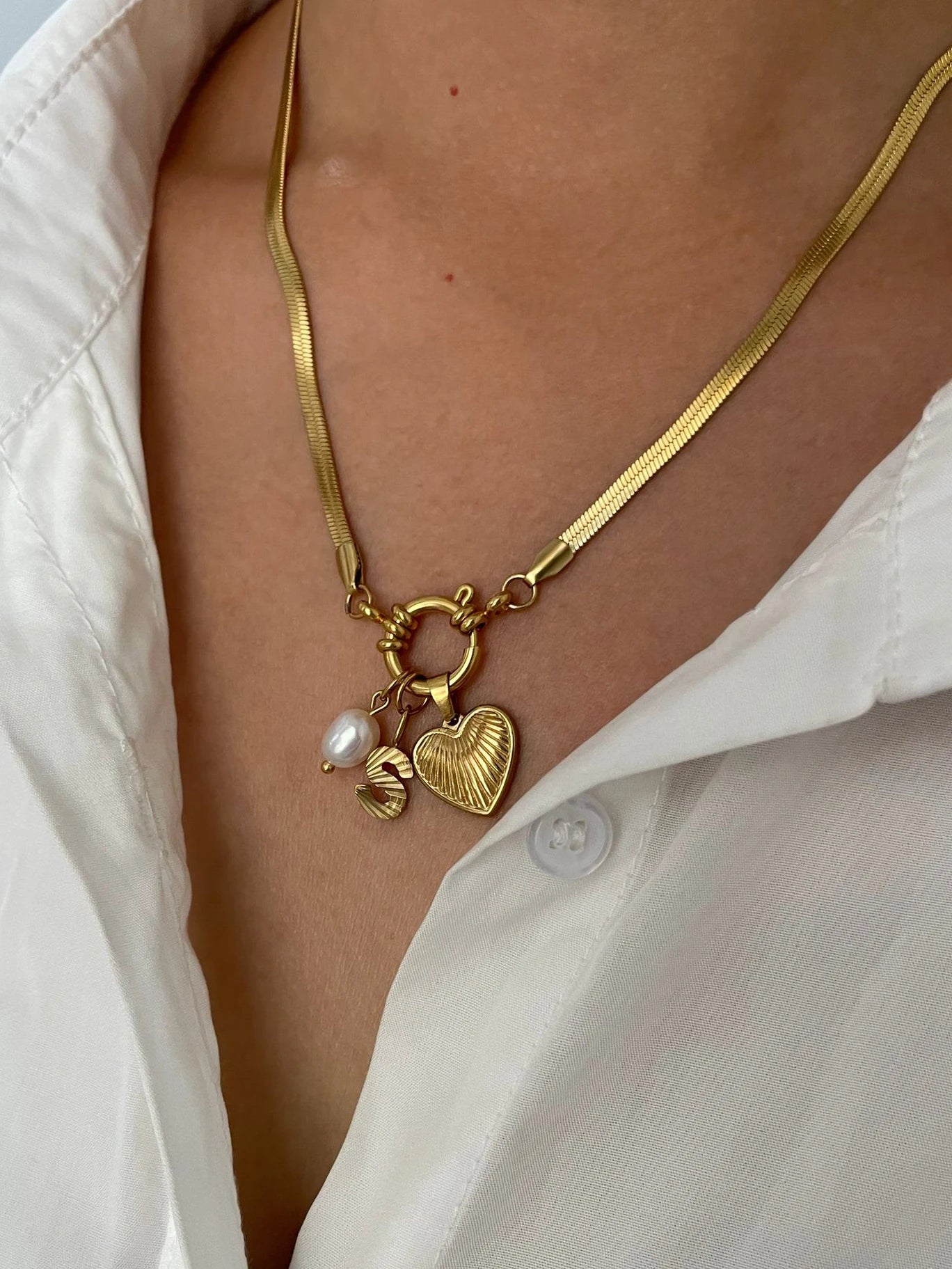 Freshwater Pearl Charm Necklace
