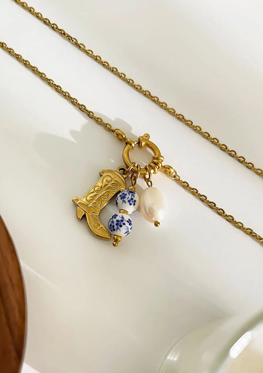 Antique Cowgirl Charm Necklace