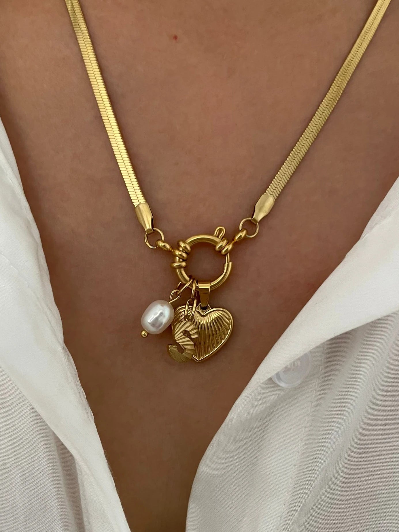 Freshwater Pearl Charm Necklace