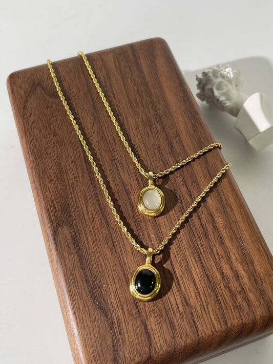 Gemstone Oval Necklace