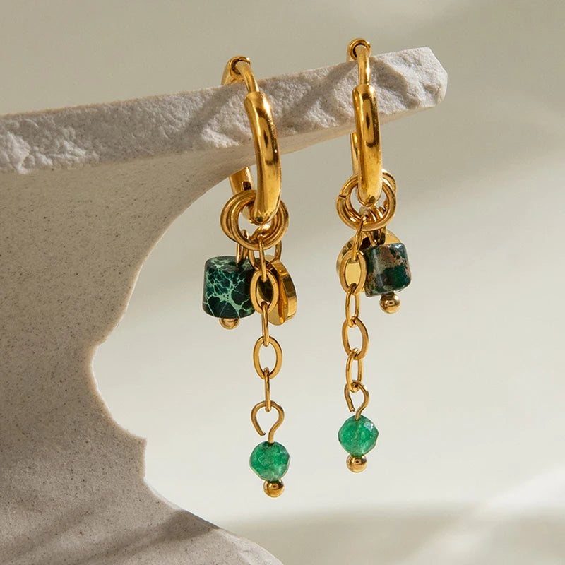 Gemstone Dangling Earrings