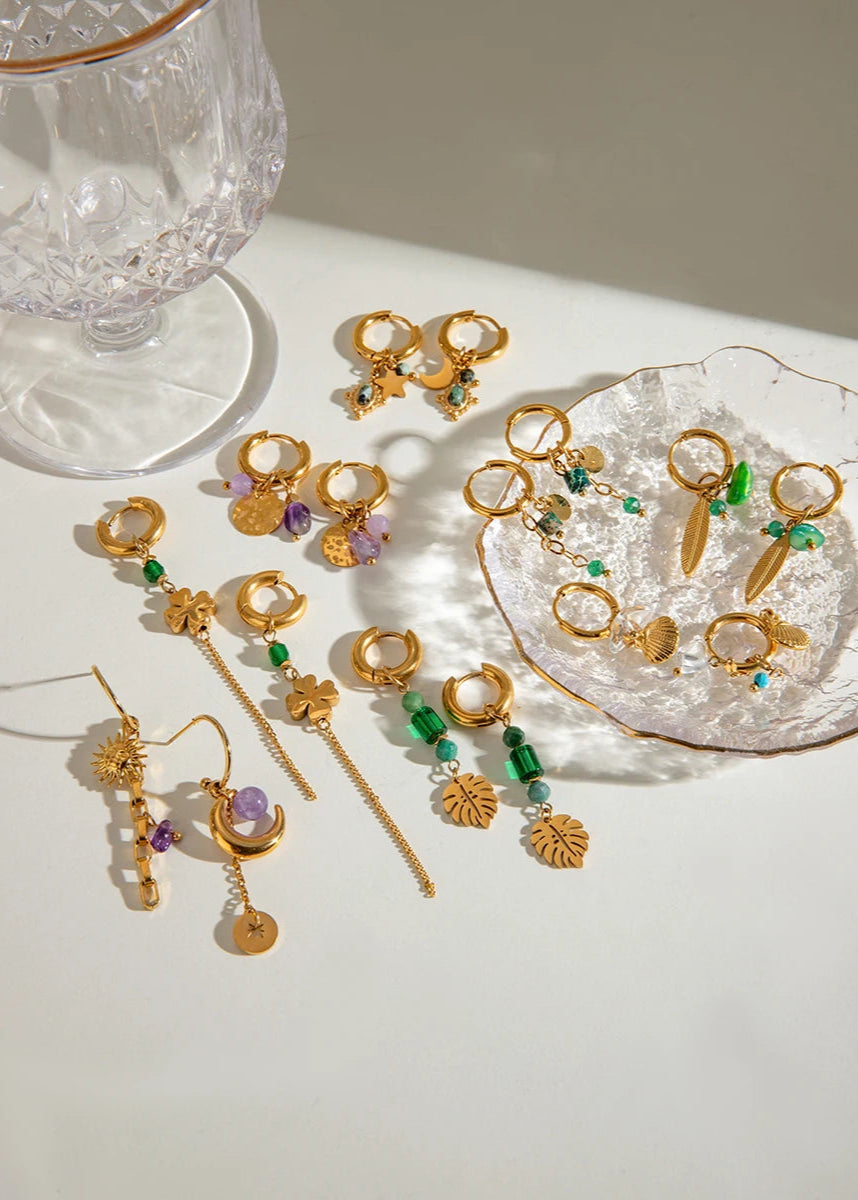 Gemstone Dangling Earrings