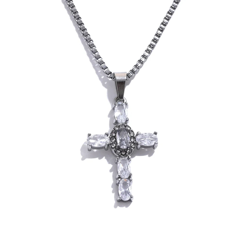 Technicolor Cross Necklace